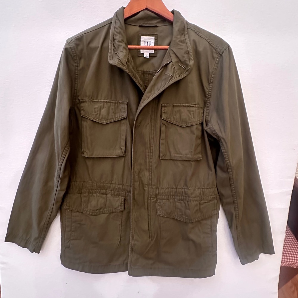 Gap Womens Olive Green Utility Field Jacket Military Canvas Coat Small
